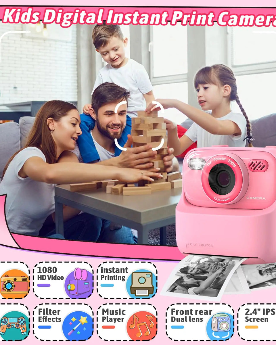 Popperworld Kids Insta-Print HD Camera
